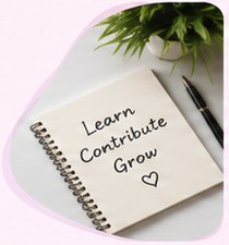 Notebook reading Learn, Contribute, Grow